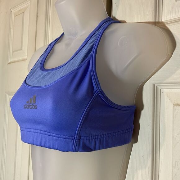 Adidas Vintage 1990s Purple/Blue Racerback Sports Bra With Mesh Medium - Picture 7 of 16